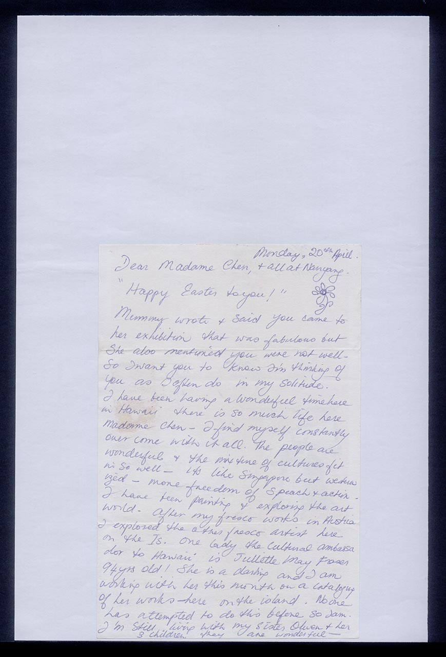 Letter to Georgette Chen, 20 April 1981 (Page 1 of 2)