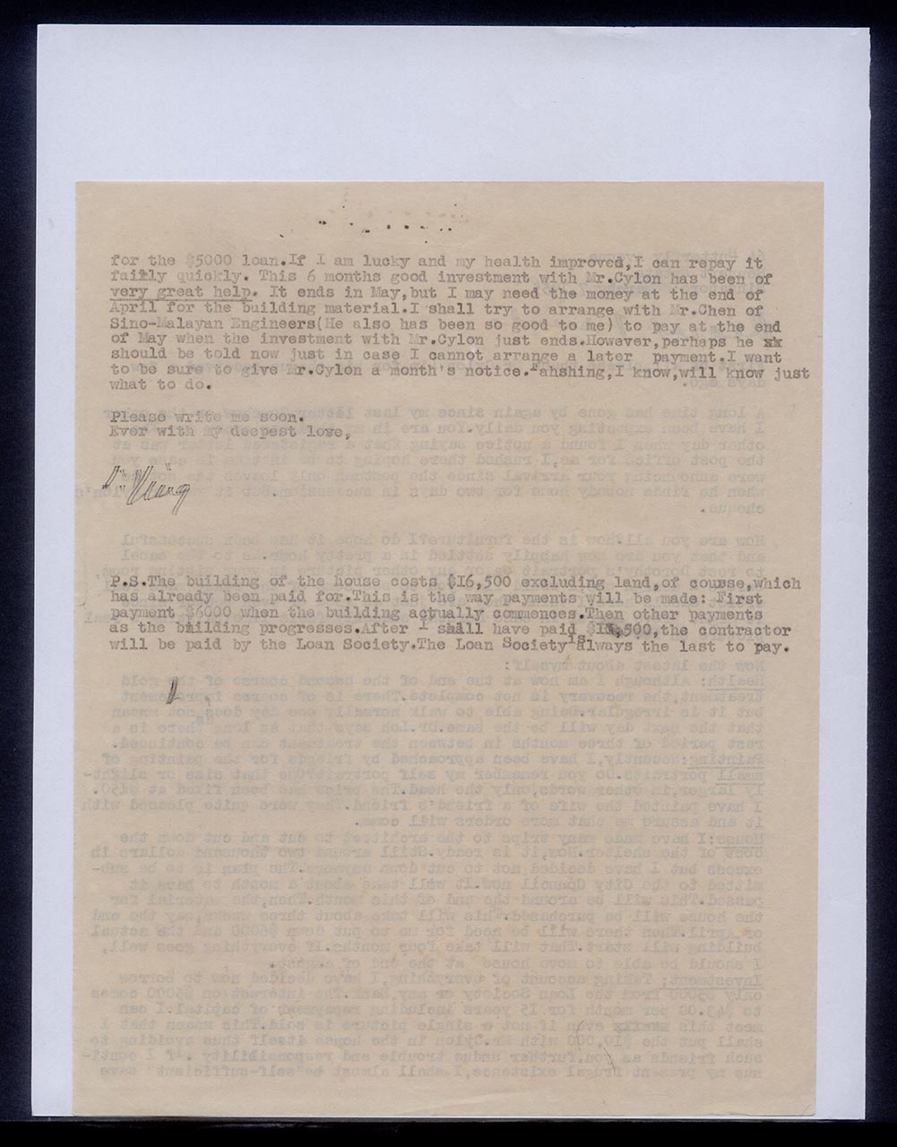 Letter from Georgette Chen to Pauline Chen and Chen Fah-Shin, 7 March 1955 (Page 2 of 2)