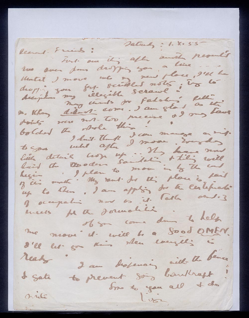 Letter from Georgette Chen to the Chens, 1 May 1955