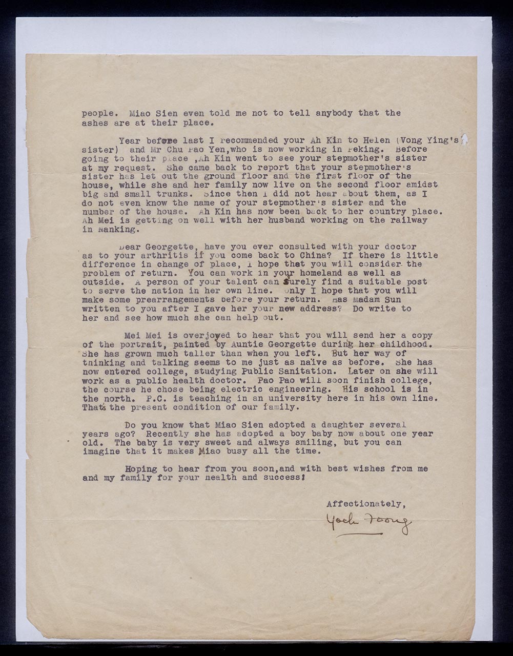 Letter from Chuang Yoeh Foong to Georgette Chen, 24 May 1955 (Page 2 of 2)
