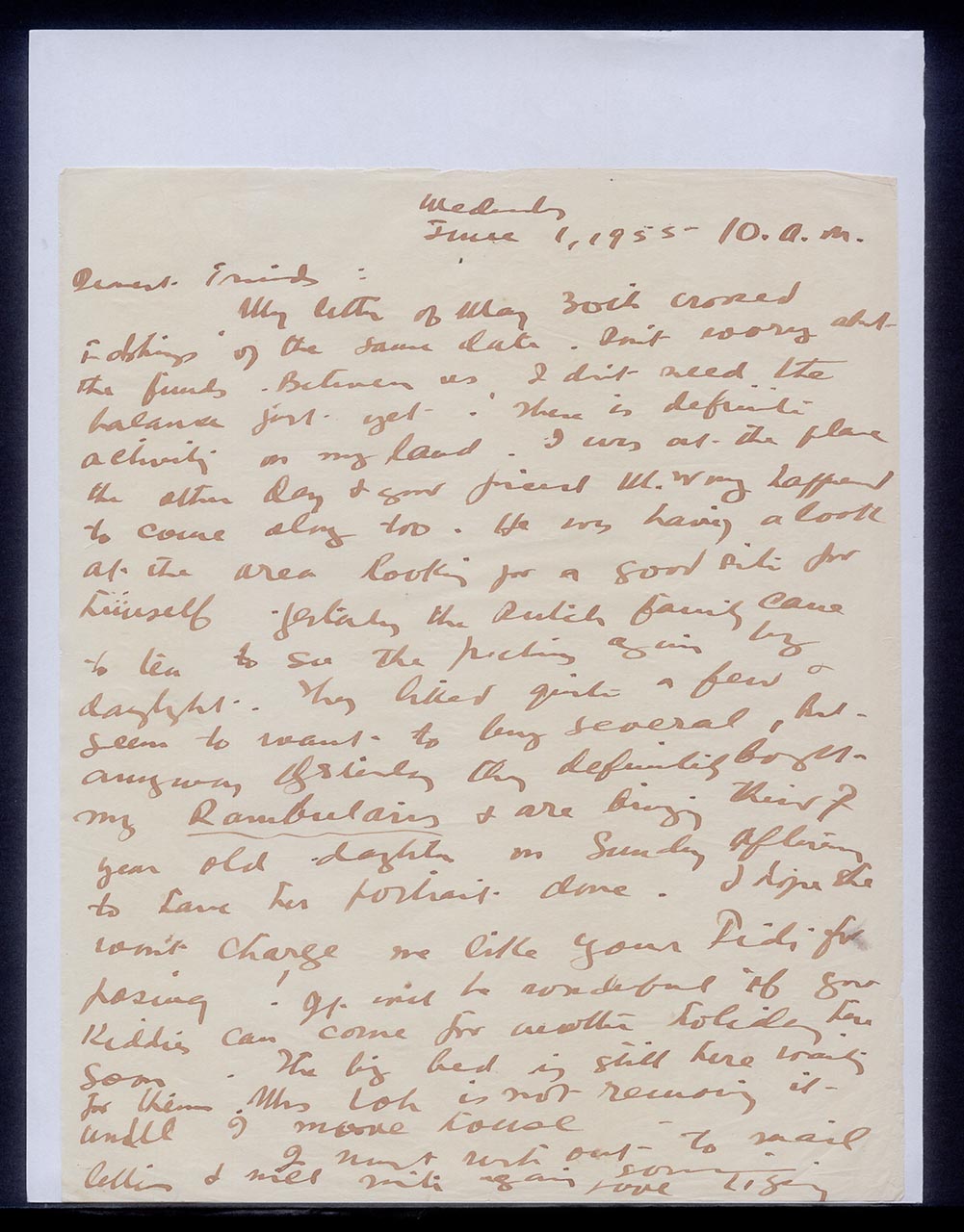 Letter from Georgette Chen to Chen Fah-Shin, 1 June 1955