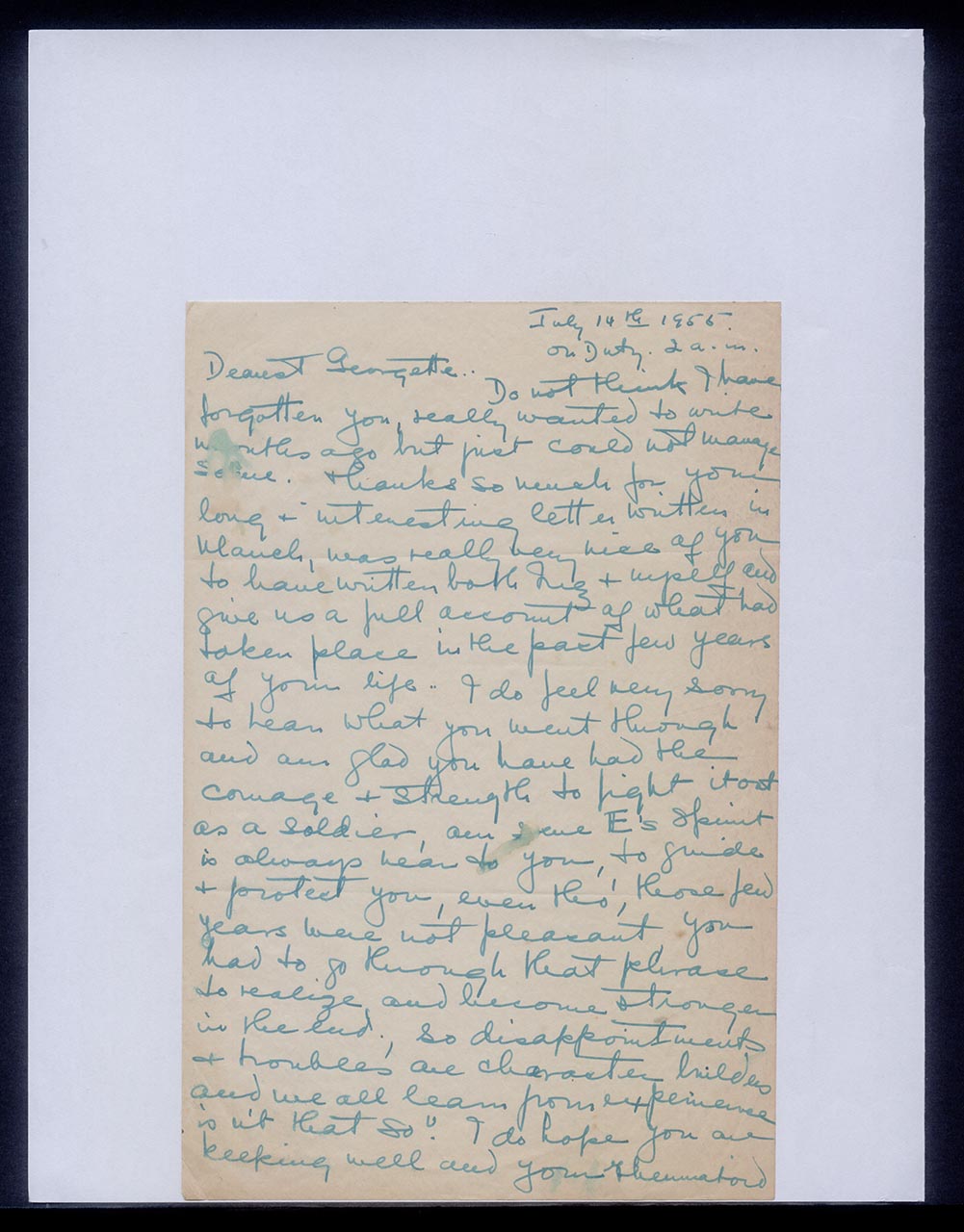 Letter from Dorothy Lee to Georgette Chen, 14 July 1956 (Page 1 of 5)