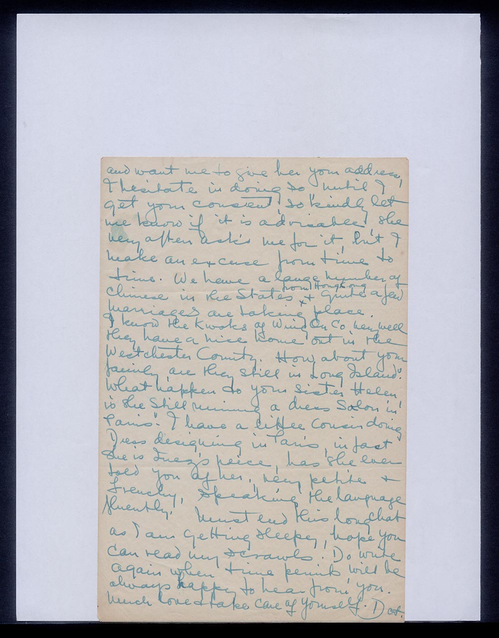 Letter from Dorothy Lee to Georgette Chen, 14 July 1956 (Page 5 of 5)