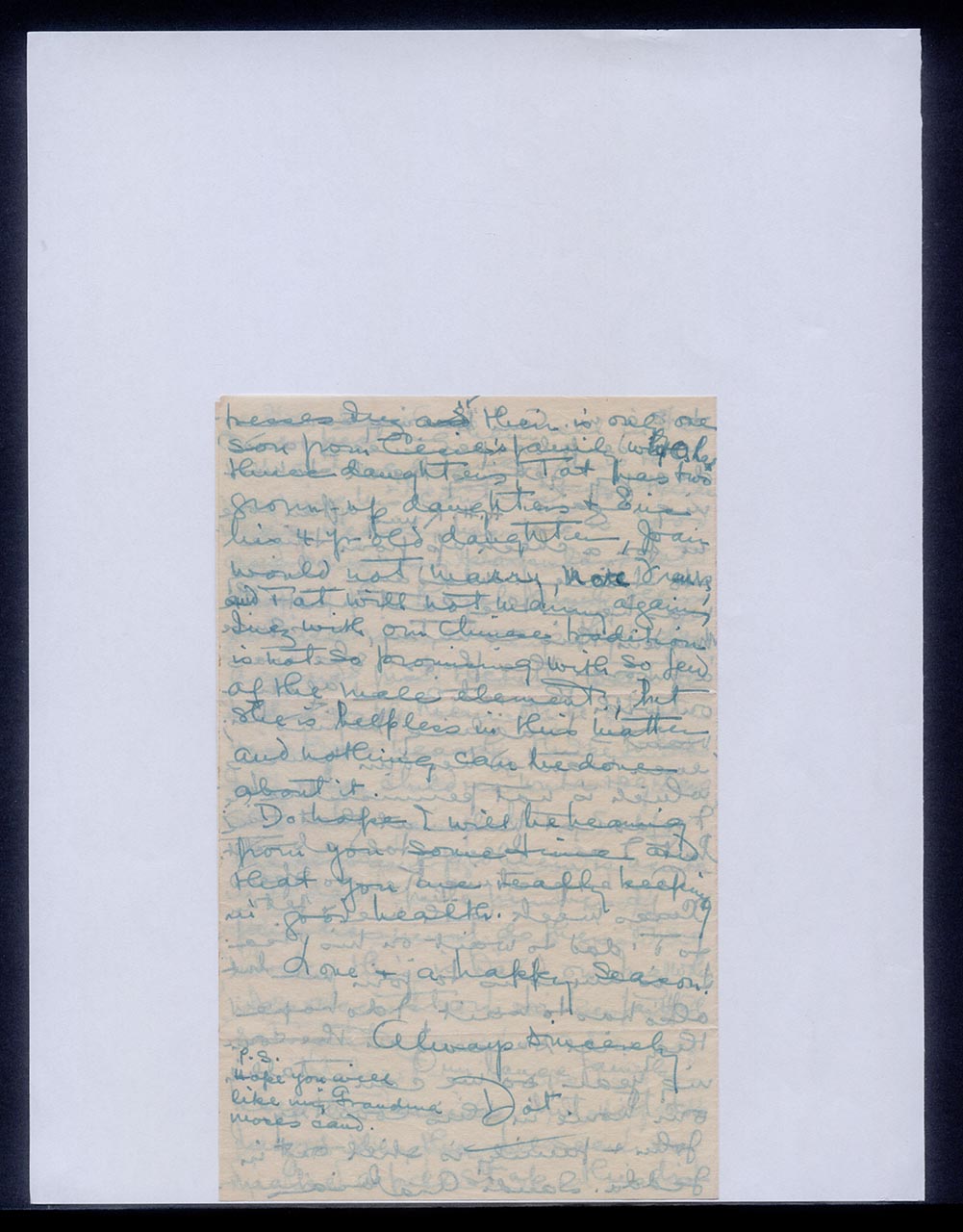 Letter from Dorothy Lee to Georgette Chen, 8 December 1955 (Page 4 of 4)