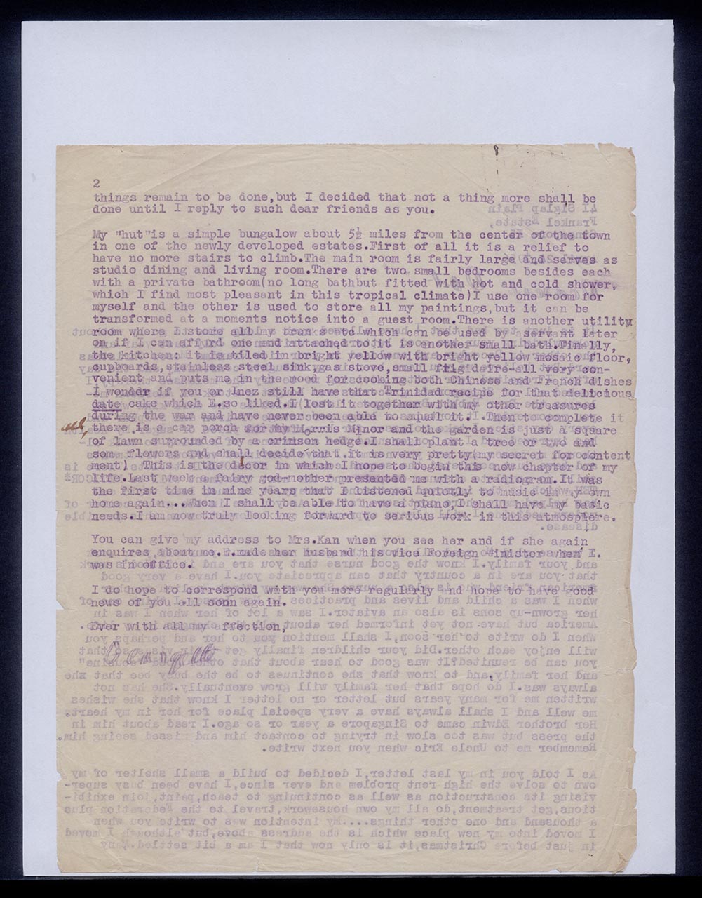 Letter from Georgette Chen to Dorothy Lee, 24 April 1956 (Page 2 of 2)