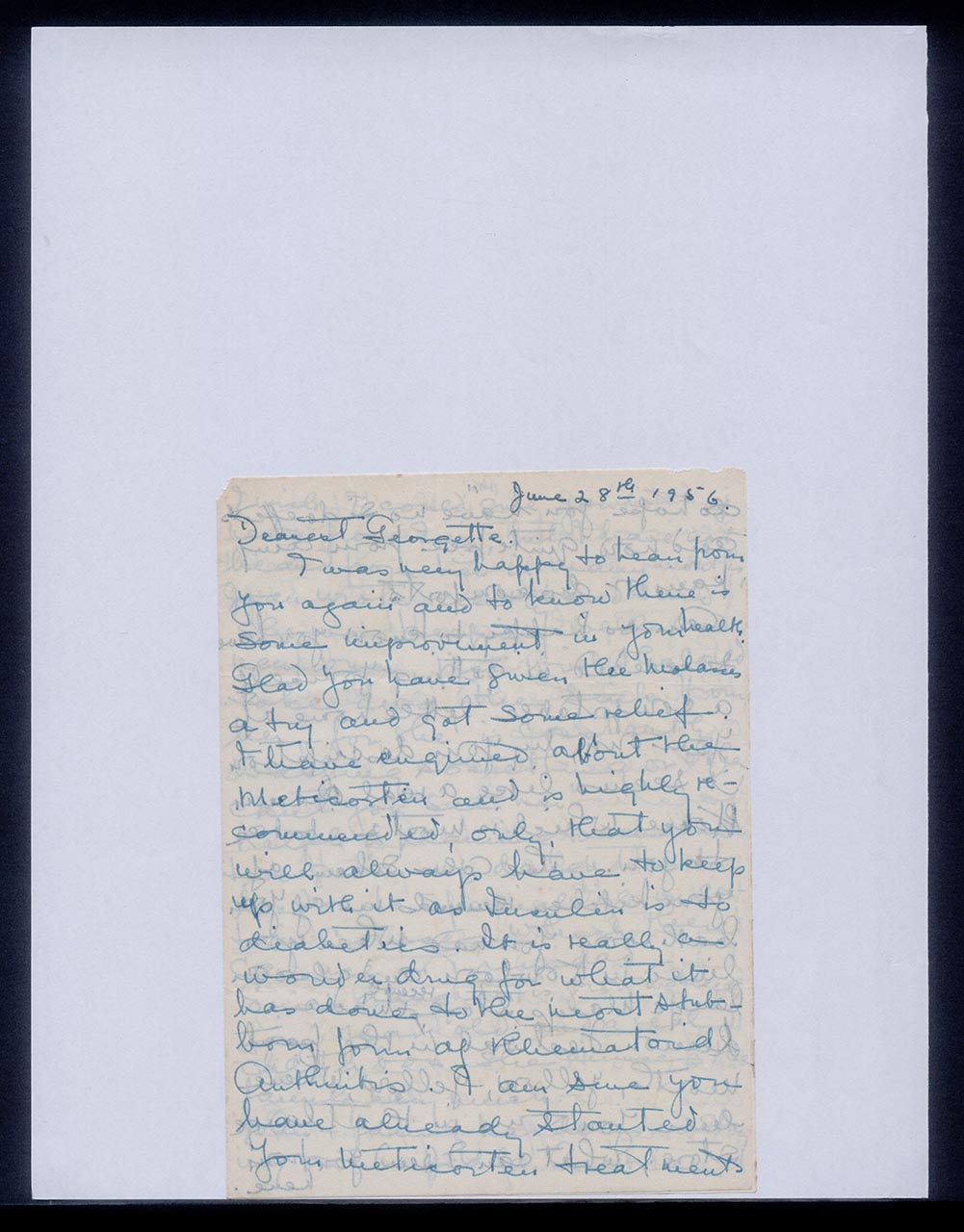 Letter from Dorothy Lee to Georgette Chen, 28 June 1956 (Page 1 of 8)
