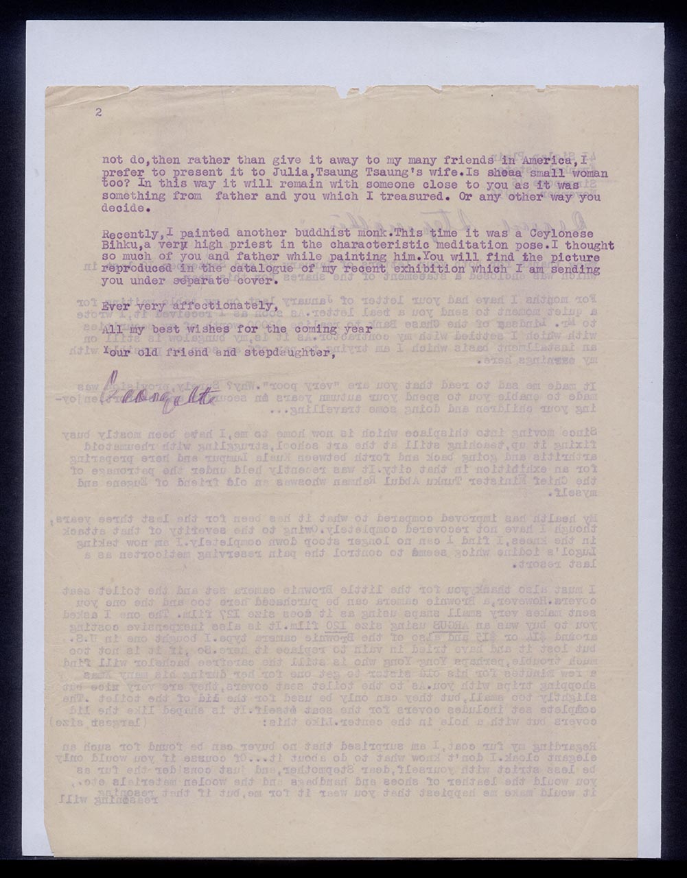 Letter from Georgette Chen to Chang Yi Ming, 9 November 1956 (Page 2 of 2)