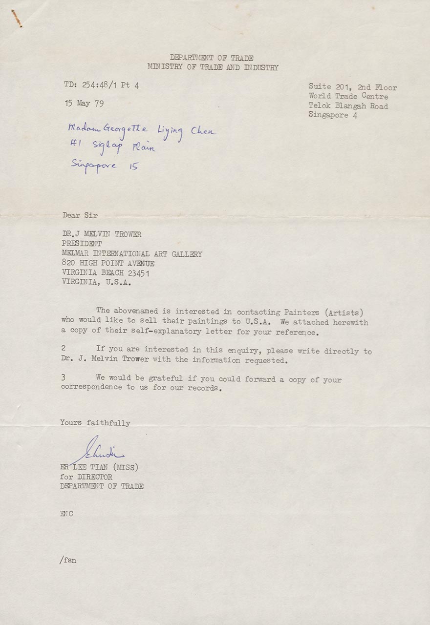 Letter from Er Lee Tian to Georgette Chen , 15 May 1979 (Page 2 of 2)