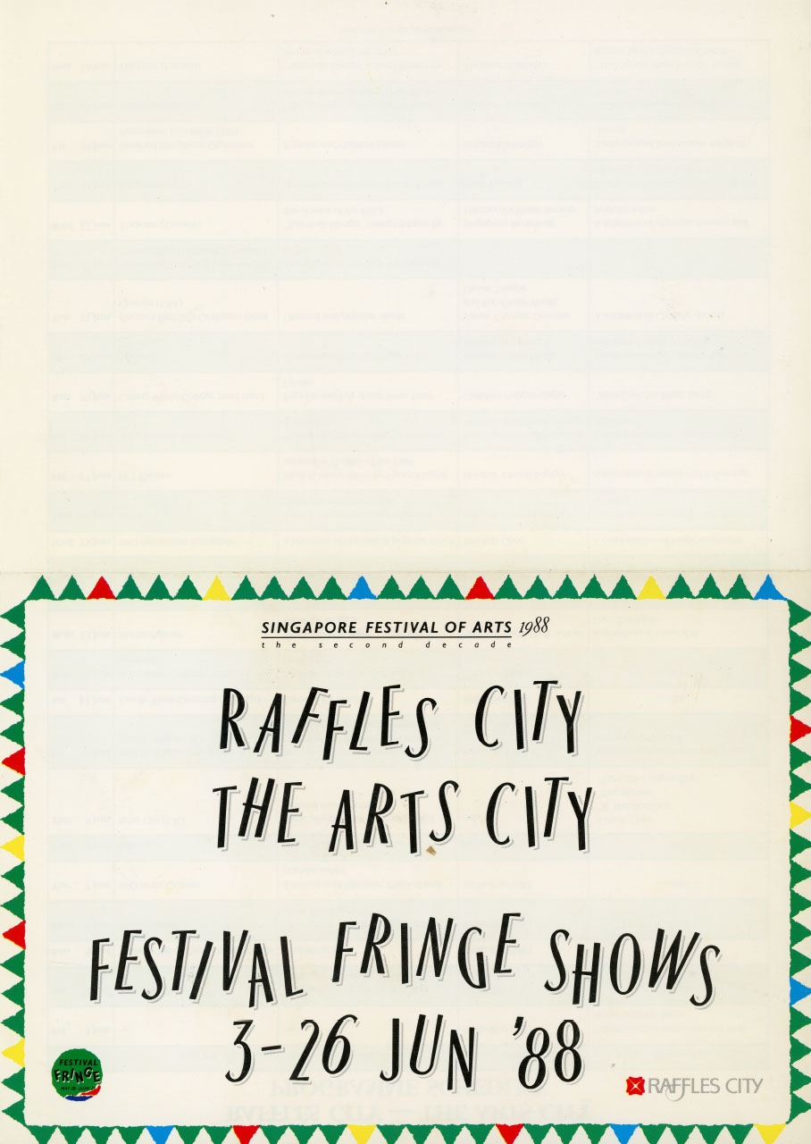 Raffles City - The Arts City : Programme Schedule