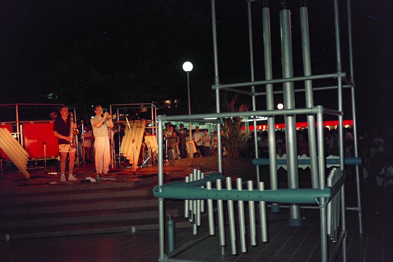Photographic documentation of Echo City's performance at Ang Mo Kio Town Centre