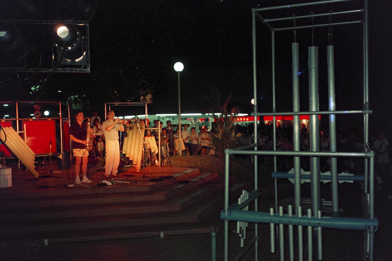 Photographic documentation of Echo City's performance at Ang Mo Kio Town Centre