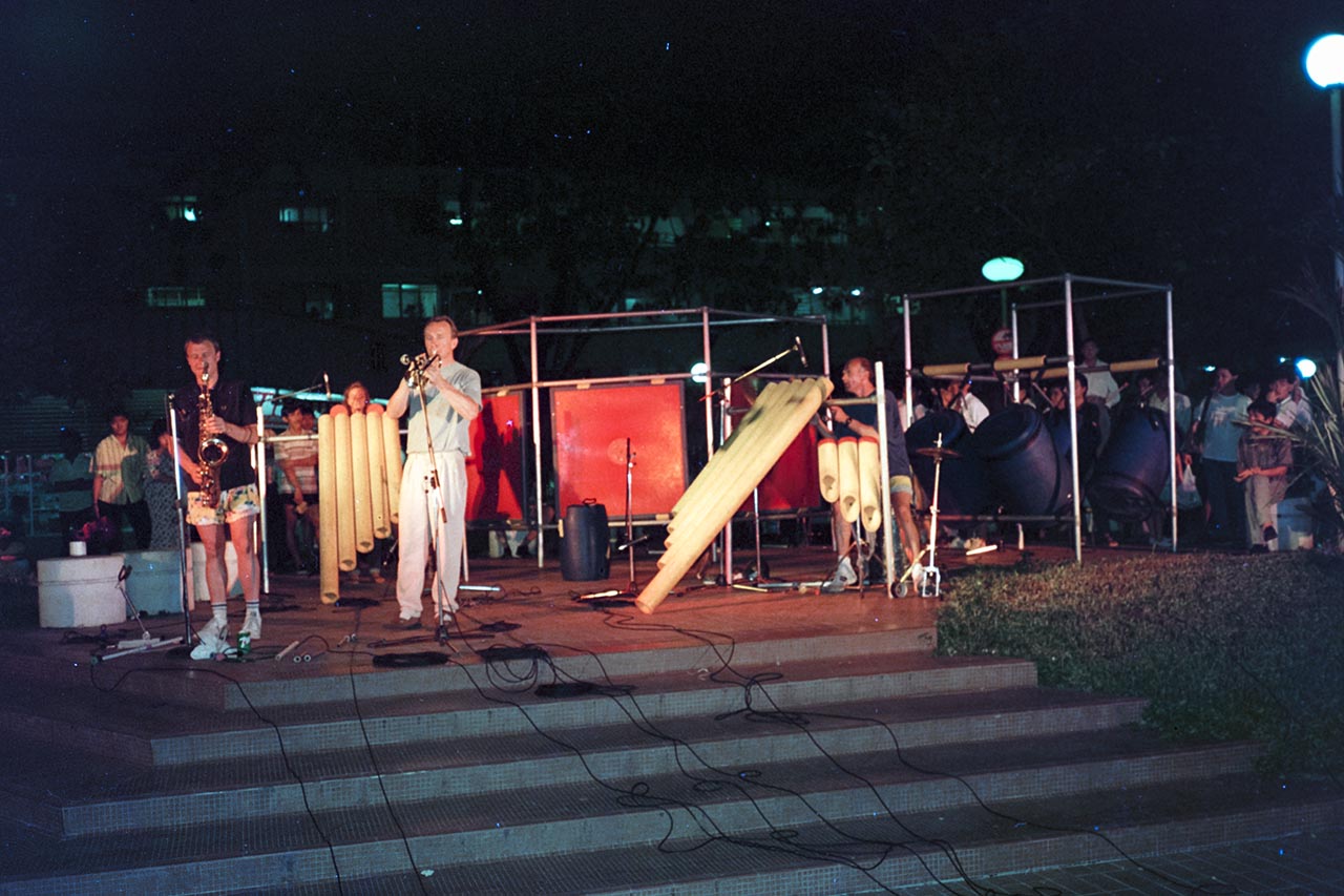 Photographic documentation of Echo City's performance at Ang Mo Kio Town Centre