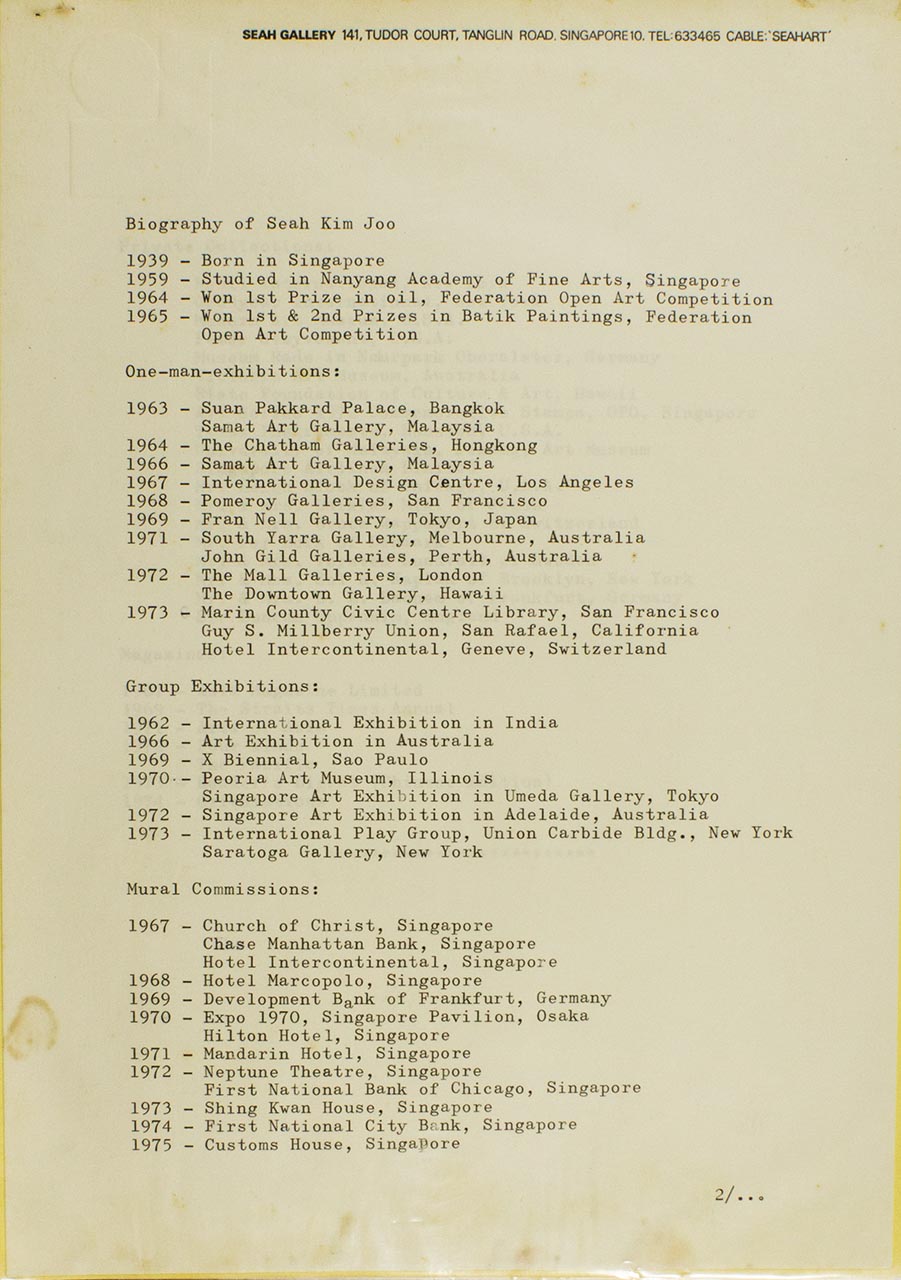 Seah Kim Joo's biography