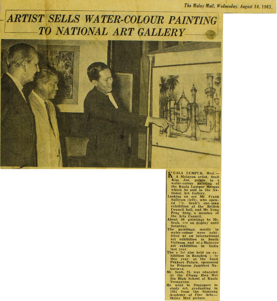 Artist Sells Water-Colour Painting to National Art Gallery