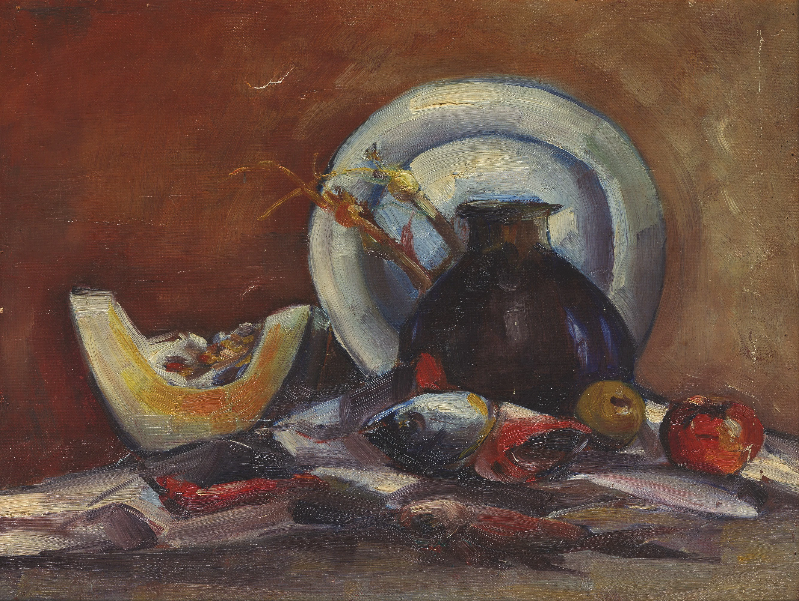 Lim Cheng Hoe. [Not titled] (Still Life). Undated. Oil on canvas, 31.2 x 41.2 cm. Collection of Neo Aik Siong. © Family of Lim Cheng Hoe.