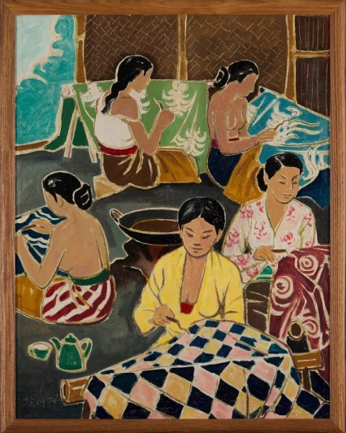 Figure 3. Liu Kang, Batik Workers, 1954, Oil on canvas