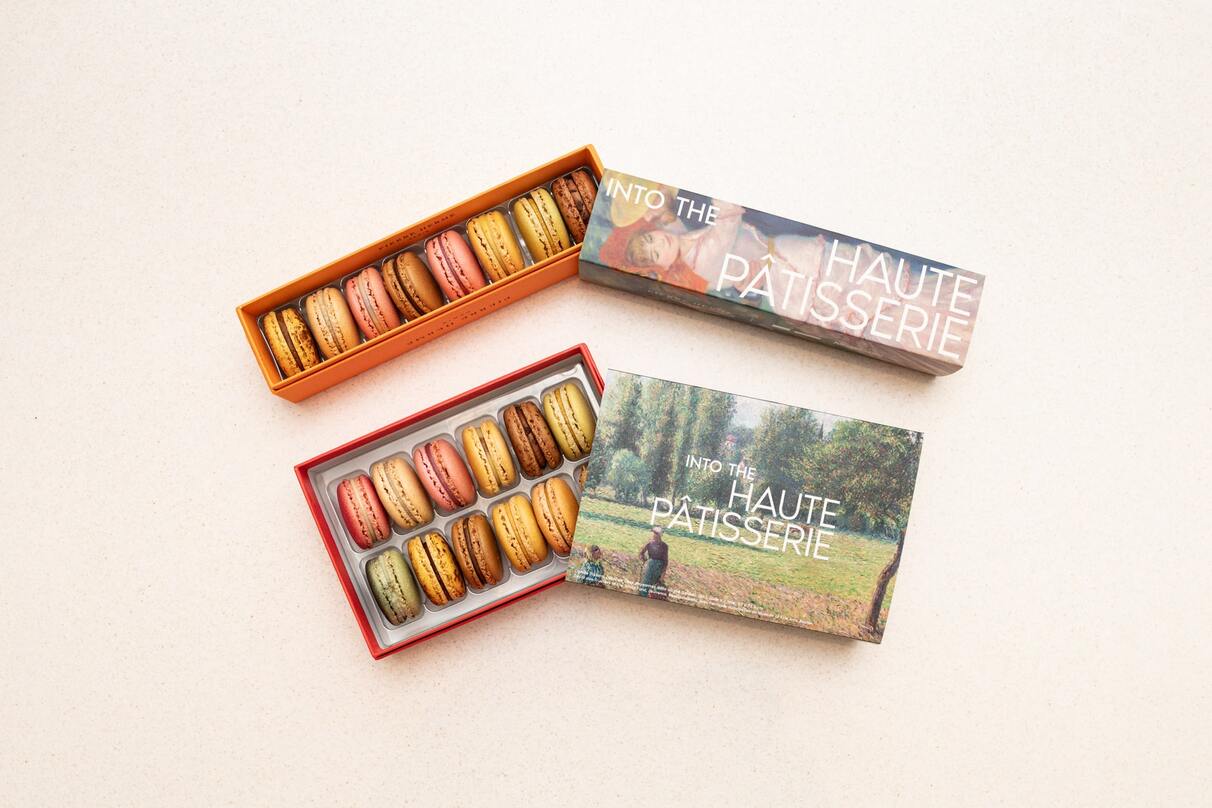 Collaboration with Pierre Hermé Paris to create limited edition macarons for the Into the Modern exhibition