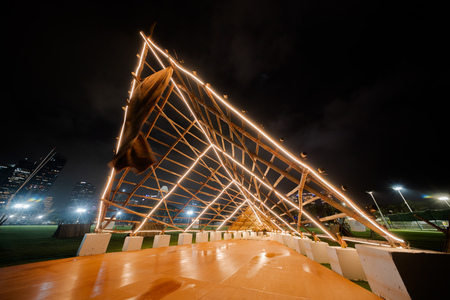 Installation view of Rumah Laut (Coastal Home) by Firdaus Sani at the Padang