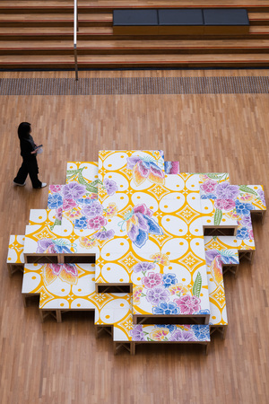 Installation view of Untitled Gathering by Michael Lin at Singapore Courtyard of National Gallery Singapore