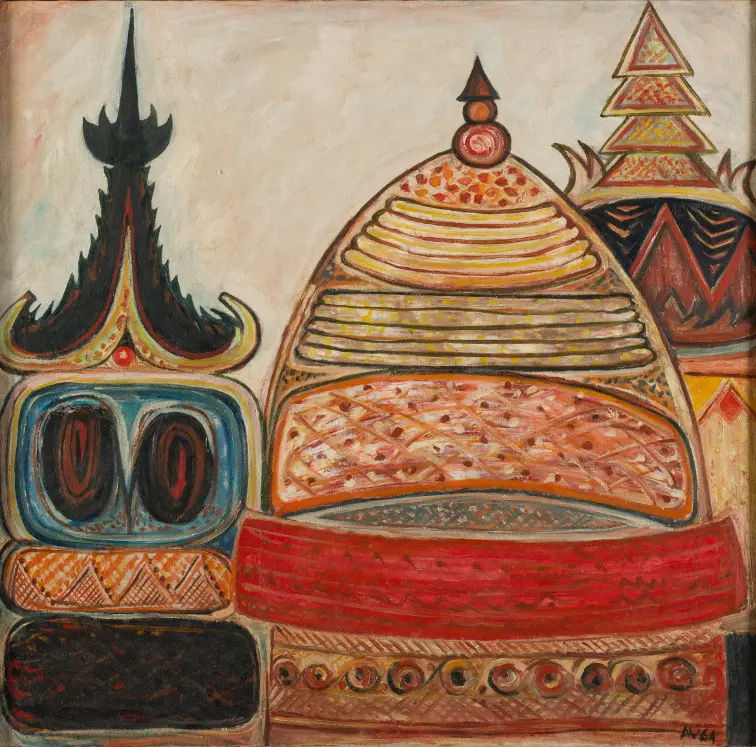 Malaysian Painter Latiff Mohidin's Pagodas II Hits the High Notes