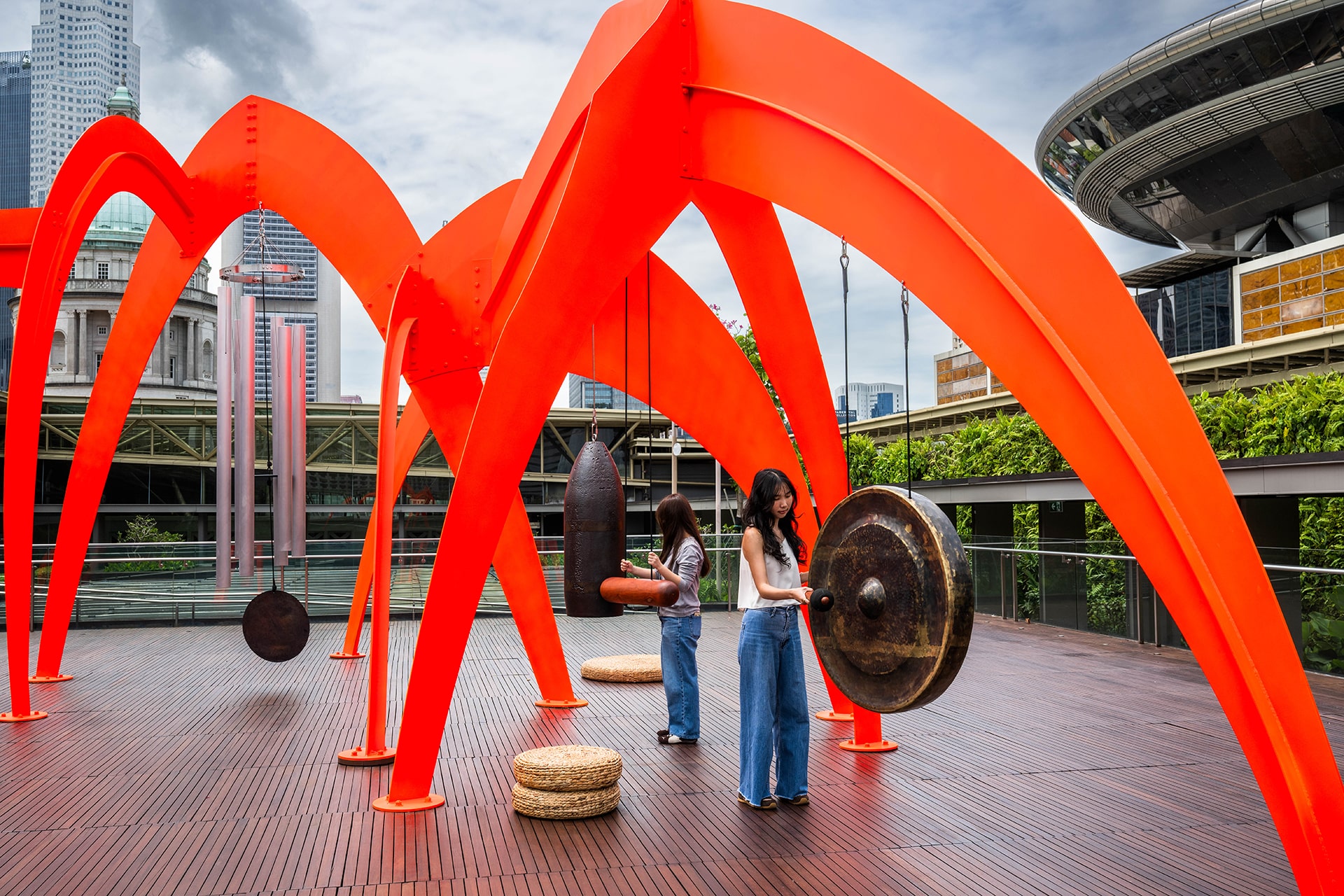 Temple invites visitors to interact with and experience percussive elements of healing