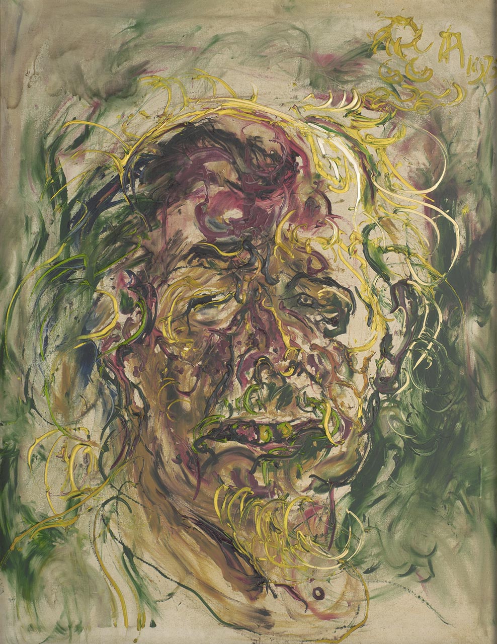 Zelfportret, schilderij van Affandi