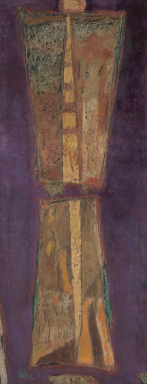 Abstracte compositie, schilderij van Ahmad Sadali