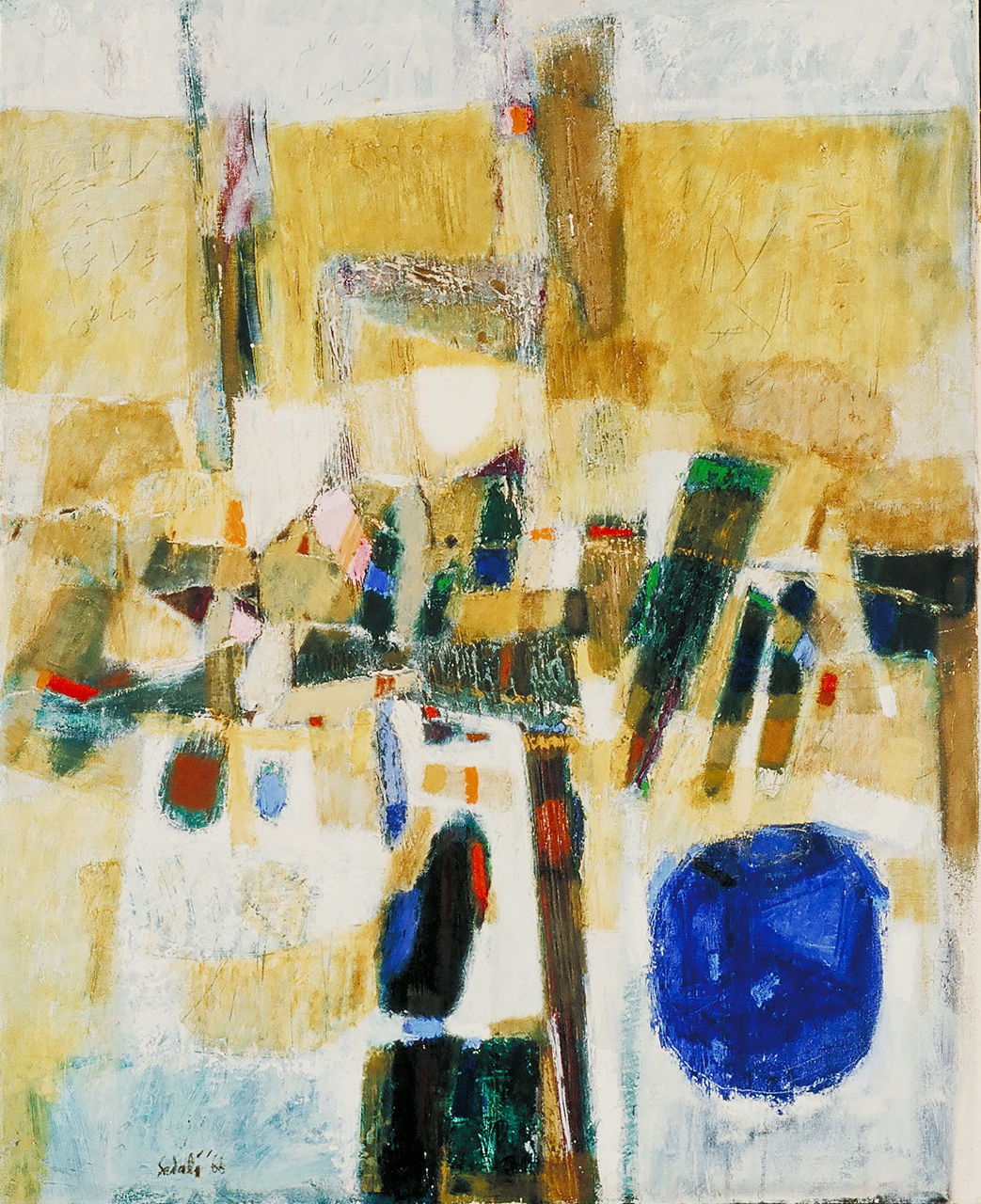 Schilderij, schilderij door Ahmad Sadali