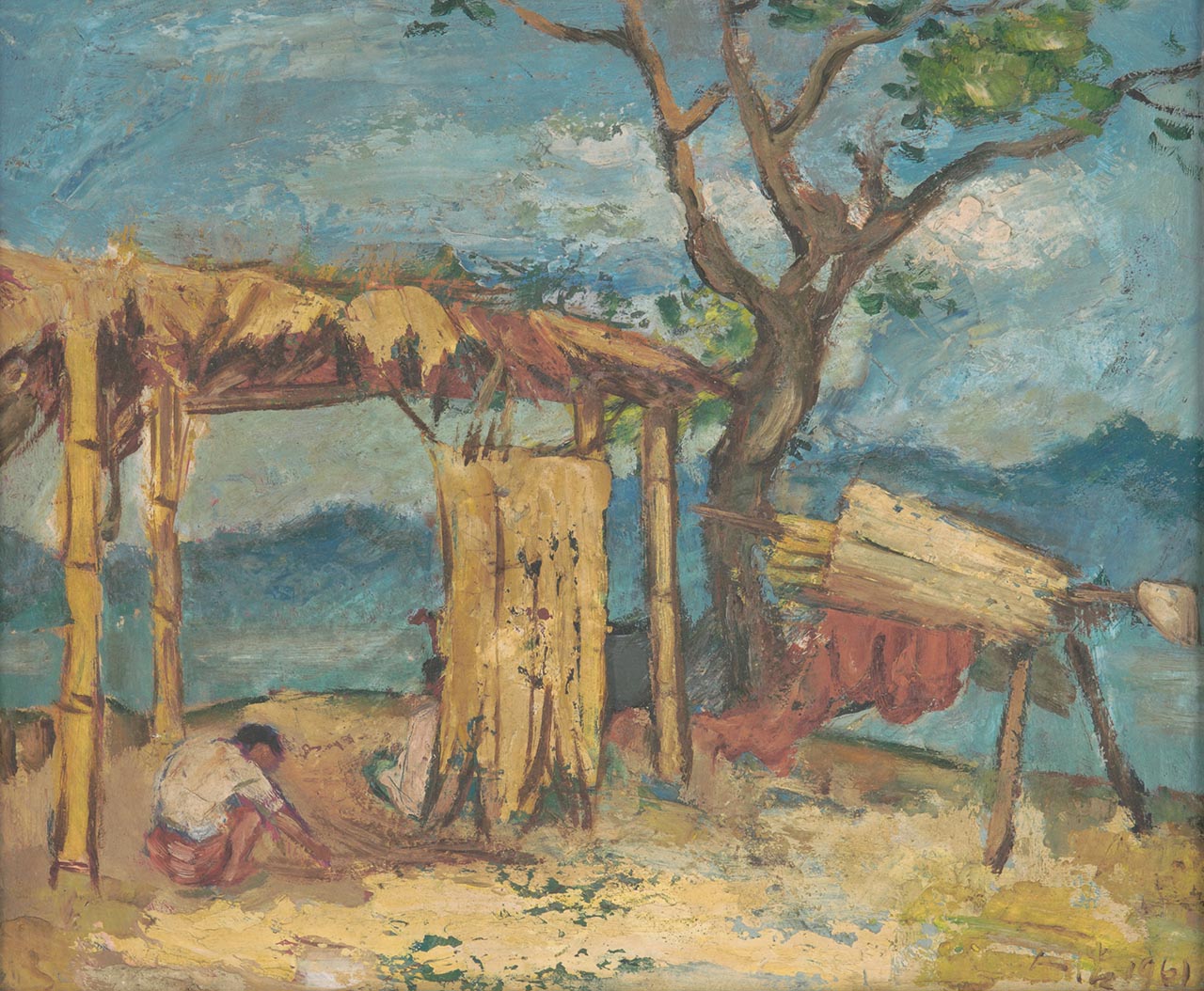 Mending Nets in Trengganu (Figures in Shelter)