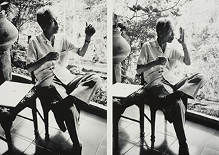 Wu Guanzhong Photography Series 吴冠中写真系列
#5 of 5 - Wu in animated conversations with his friends. 吴冠中与友人绘声绘影交流中。