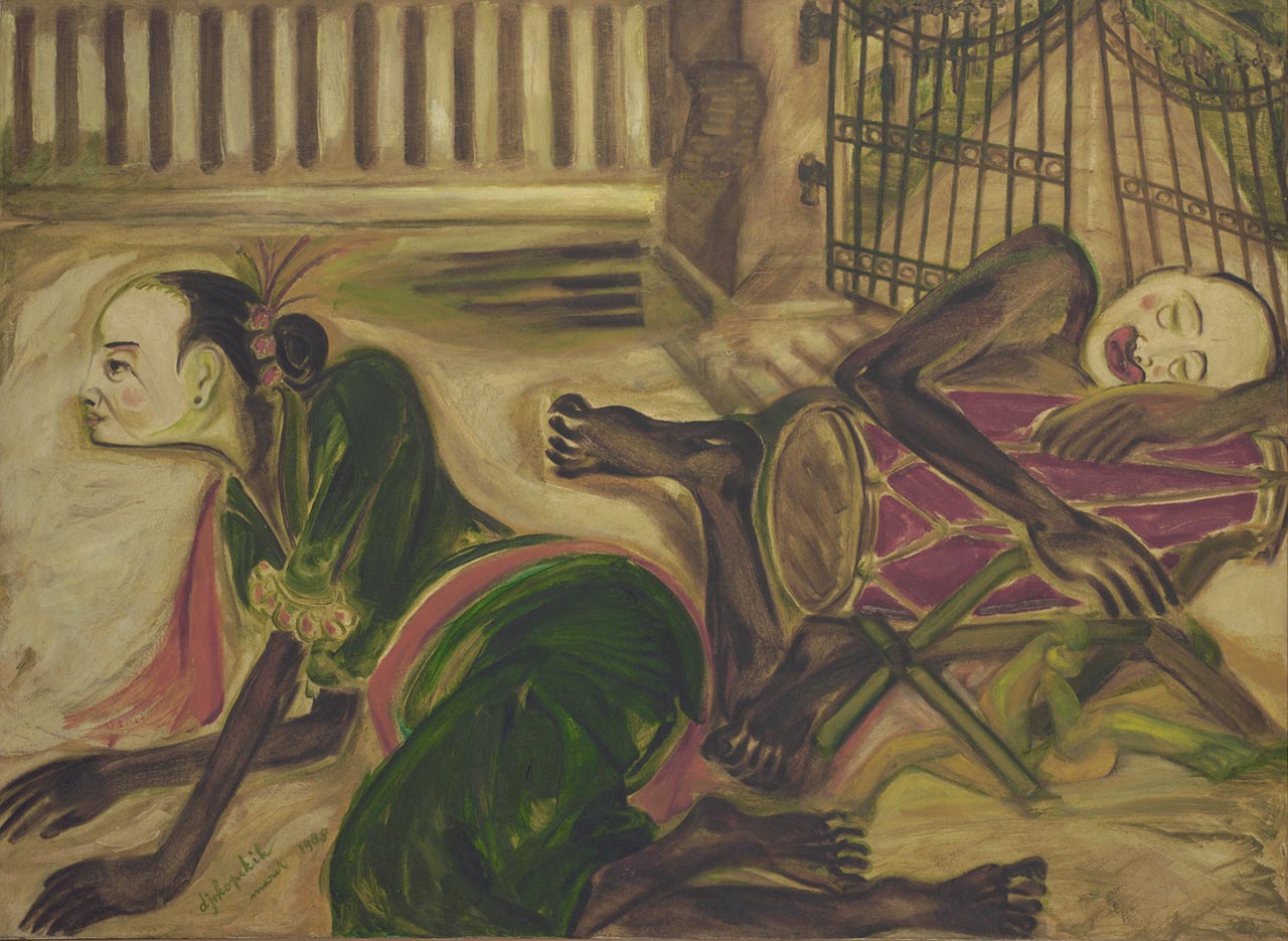 Na de voorstelling, schilderij van Djoko Pekik
