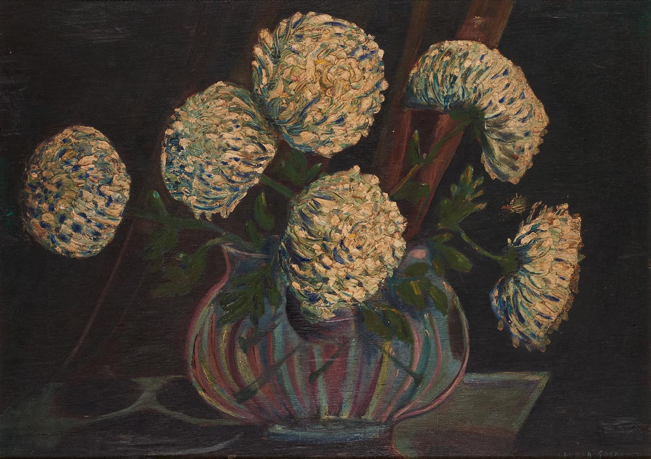 Chrysanten, schilderij van Emiria Sunassa