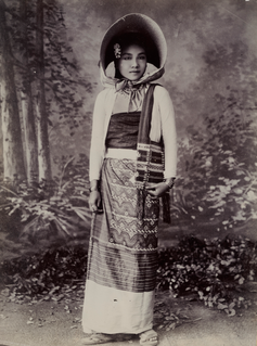 Studio portrait of a young Shan girl