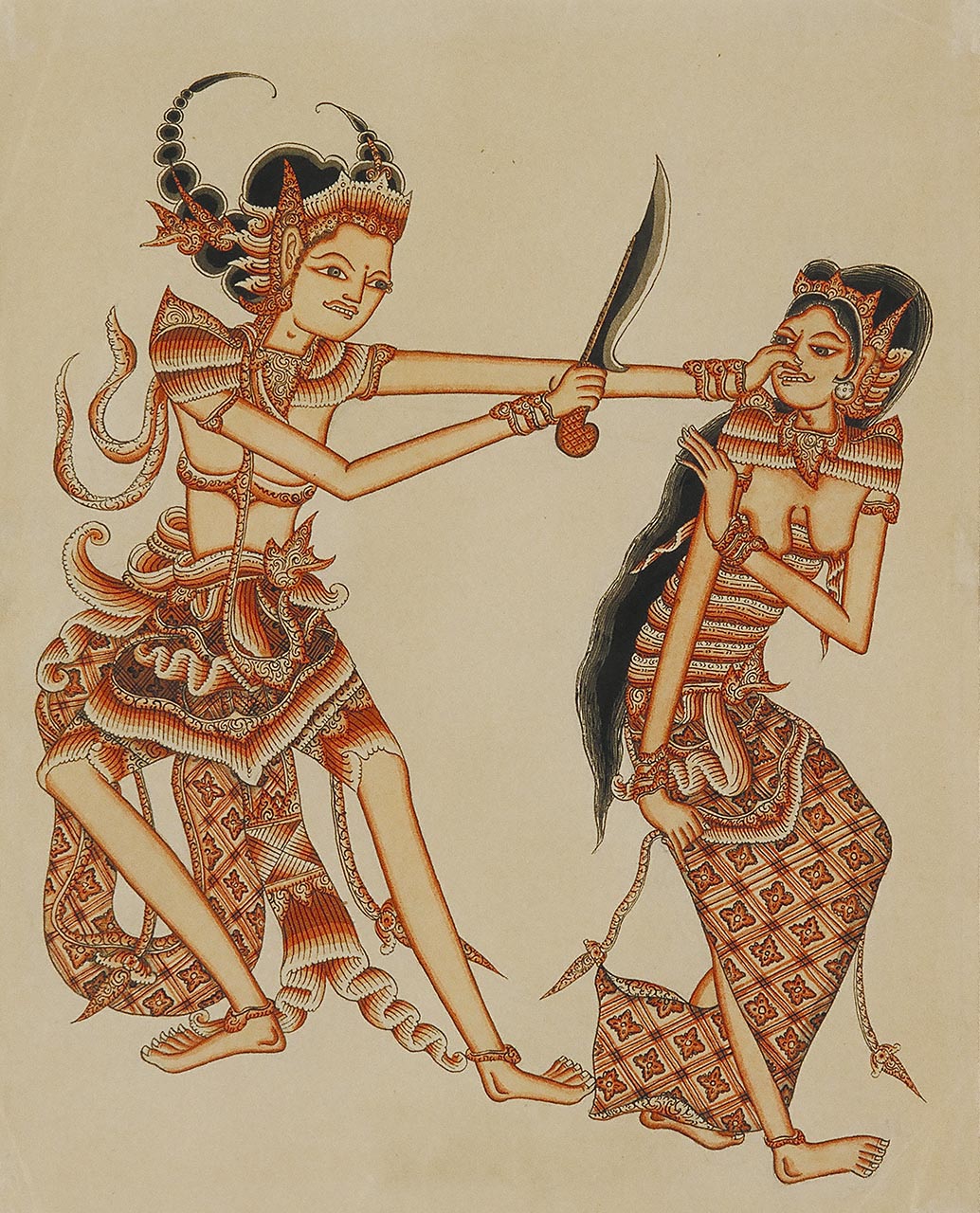 Laksmana en de demon, schilderij van Ida Bagus Made Nadera