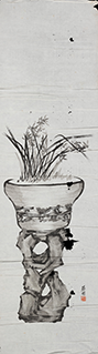 [Not Titled] (Orchids on a Scholar Rock)