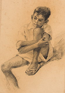 Figure drawing - Seated boy 2