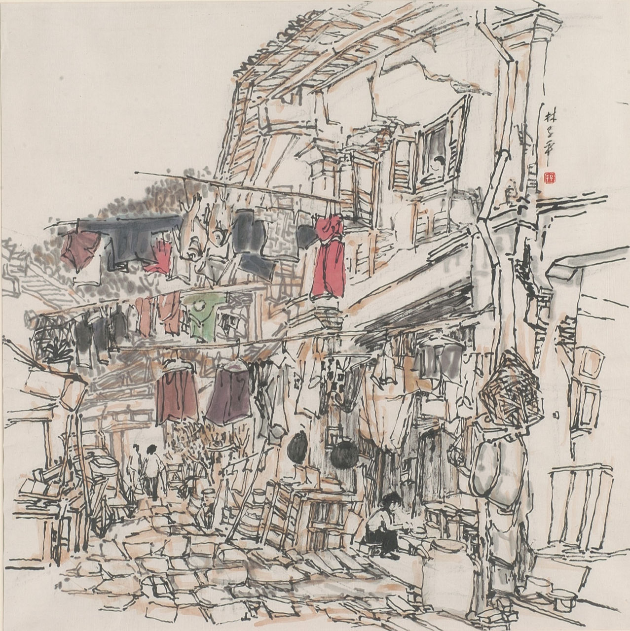 Untitled (Hanging Clothes out to dry)