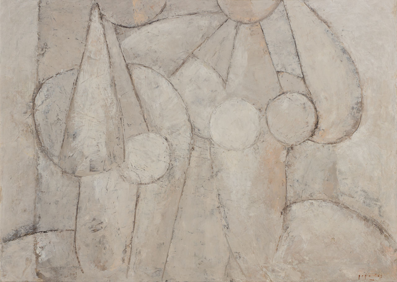 Twee kubistische naakten, schilderij van Popo Iskandar
