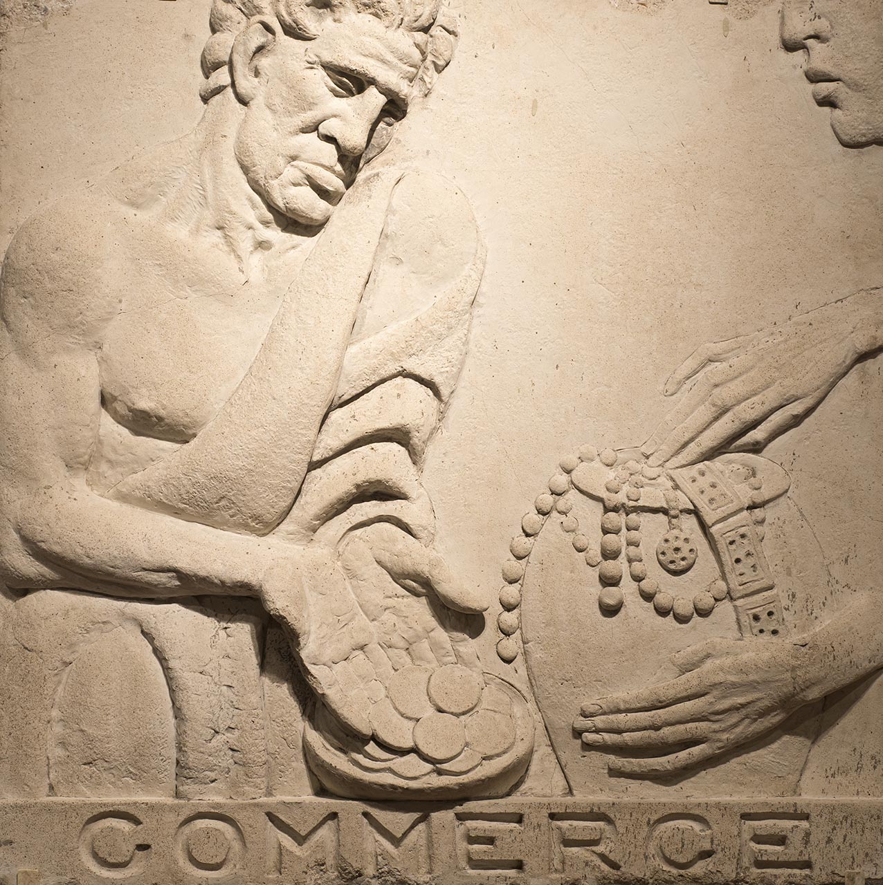 Commerce: Relief from Medeiros Building, Cecil Street