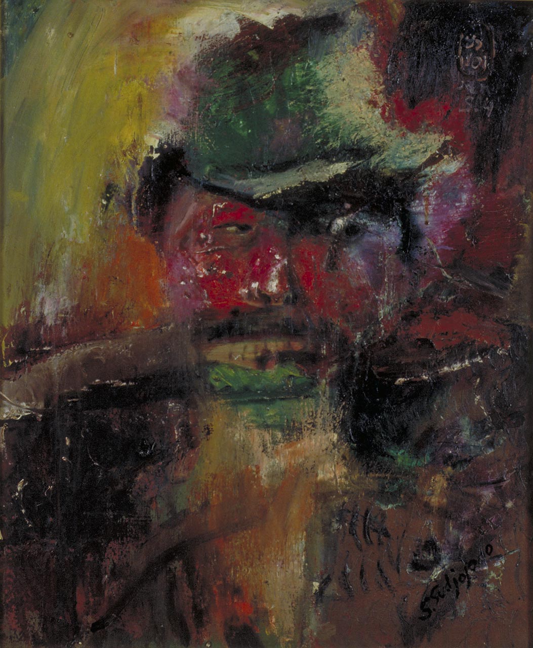 Figuur van een man, schilderij van S. Sudjojono