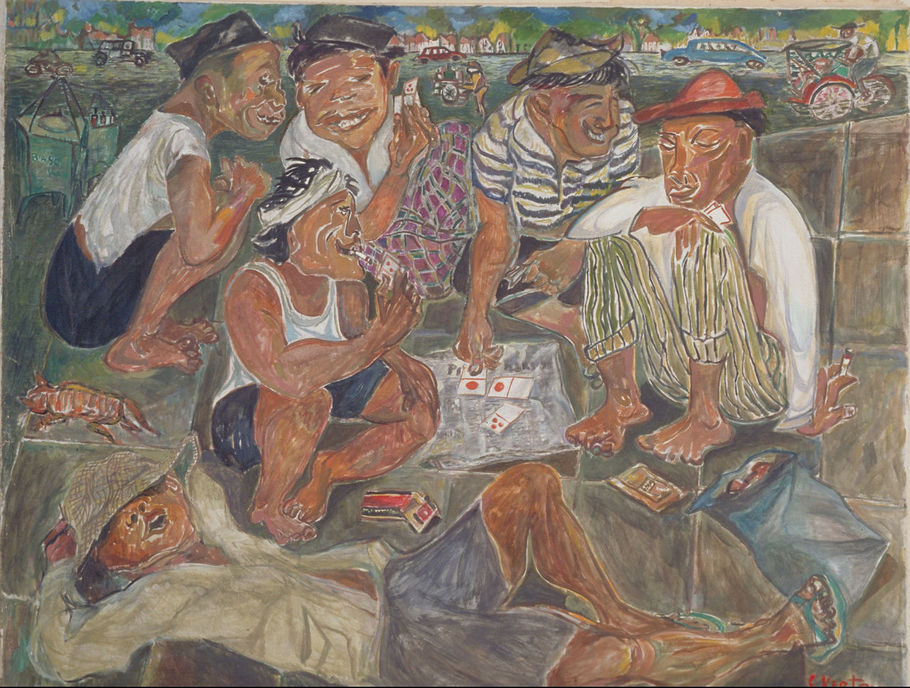 Vrije tijd, schilderij van Sudjana Kerton