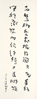 Semi-cursive style calligraphy couplet by Tan Swie Hian