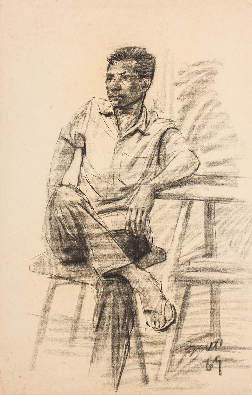 Figure drawing - Seated man 4