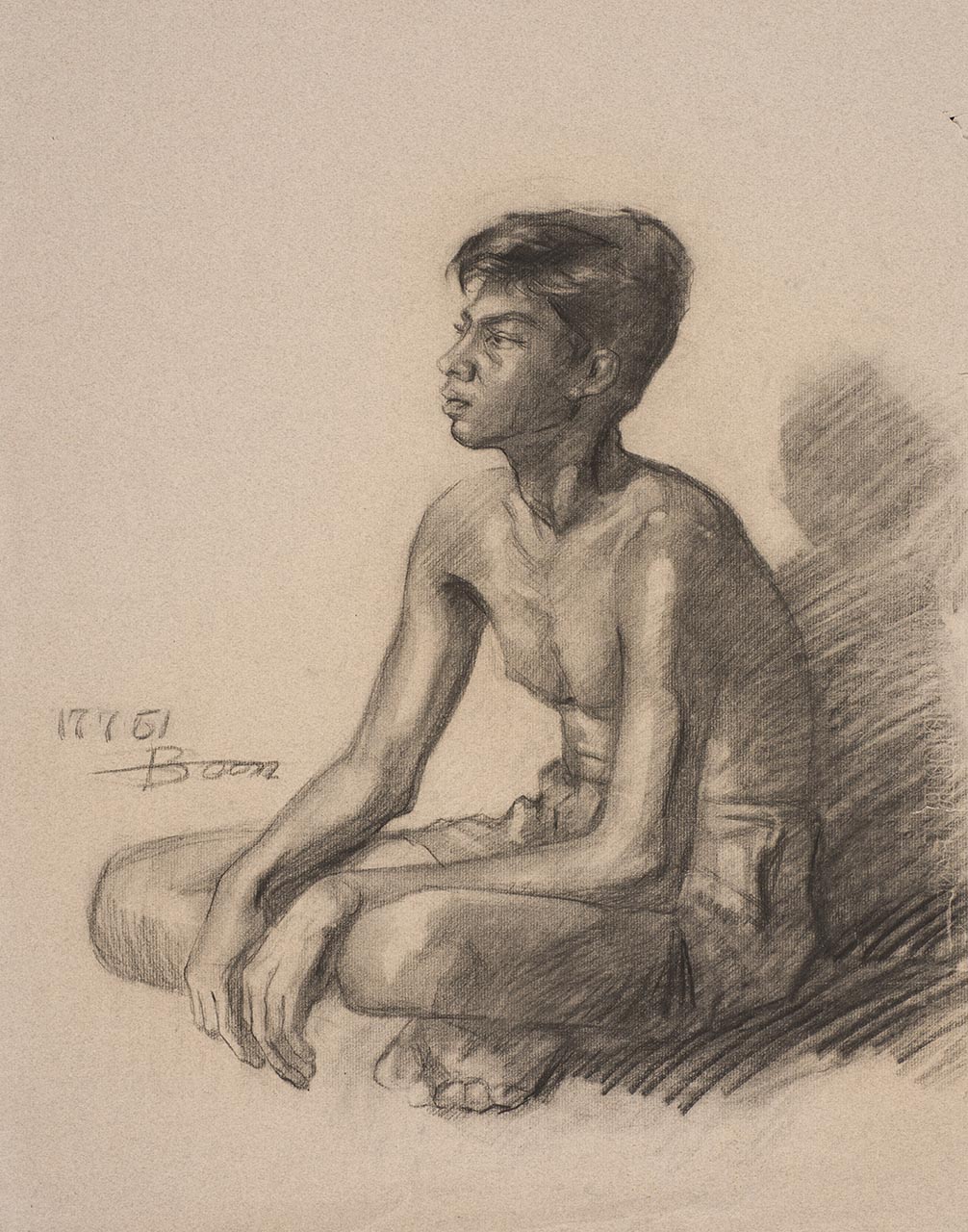 Figure drawing - Seated boy 1