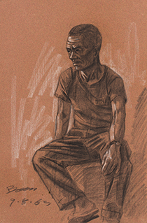 Figure drawing - Seated old man 1