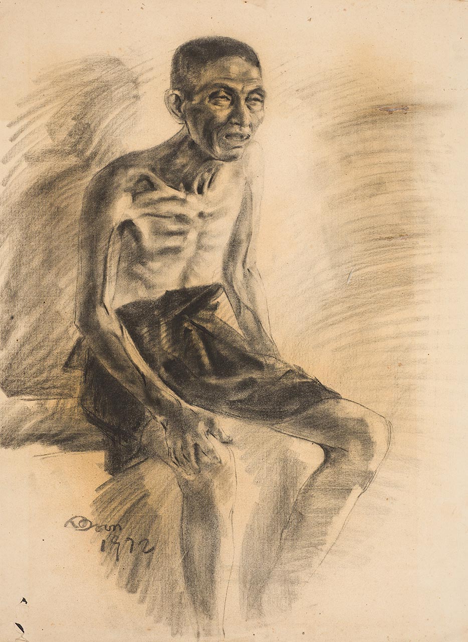 Figure drawing - Seated old man 2