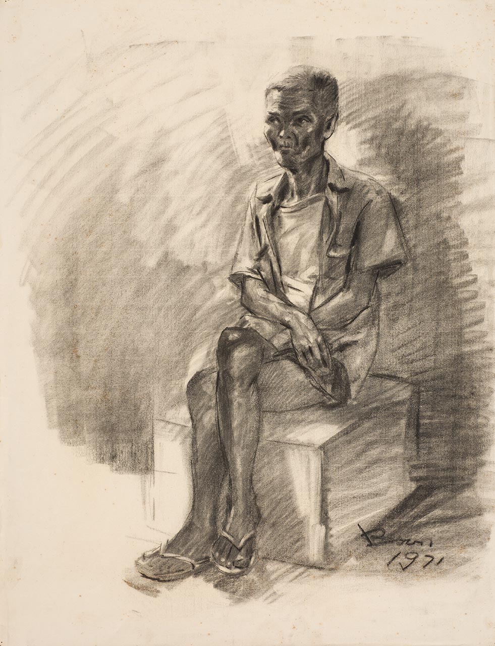 Figure drawing - Seated old man 3