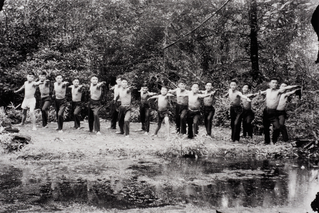 Workers from the printing factory of Ca Mau Province Doing Morning Exercises