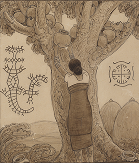 Tree with the afterbirth pots in Beno, Timor