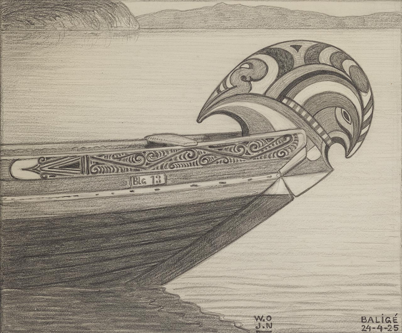 Bow of a Batak Prahu on Lake Toba, Sumatra